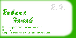 robert hanak business card